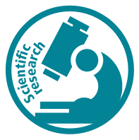 scientific research logo microscope